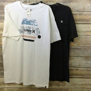 Hurley t-shirts lot of 2 black & white large